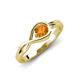 3 - Adah 0.40 ctw (5.00 mm) Round Citrine Twist Love Knot Solitaire Engagement Ring 