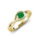 3 - Adah 0.40 ctw (5.00 mm) Round Emerald Twist Love Knot Solitaire Engagement Ring 