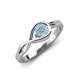 3 - Adah 0.40 ctw (5.00 mm) Round Aquamarine Twist Love Knot Solitaire Engagement Ring 