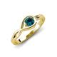 3 - Adah 0.50 ctw (5.00 mm) Round Blue Diamond Twist Love Knot Solitaire Engagement Ring 