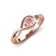 3 - Adah 0.48 ctw (5.00 mm) Round Morganite Twist Love Knot Solitaire Engagement Ring 