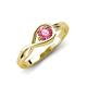 3 - Adah 0.40 ctw (5.00 mm) Round Pink Tourmaline Twist Love Knot Solitaire Engagement Ring 