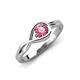 3 - Adah 0.40 ctw (5.00 mm) Round Pink Tourmaline Twist Love Knot Solitaire Engagement Ring 