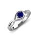 3 - Adah 0.70 ctw (5.00 mm) Round Blue Sapphire Twist Love Knot Solitaire Engagement Ring 