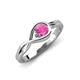 3 - Adah 0.53 ctw (5.00 mm) Round Pink Sapphire Twist Love Knot Solitaire Engagement Ring 