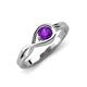3 - Adah 0.40 ctw (5.00 mm) Round Amethyst Twist Love Knot Solitaire Engagement Ring 
