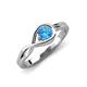 3 - Adah 0.50 ctw (5.00 mm) Round Blue Topaz Twist Love Knot Solitaire Engagement Ring 