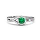 1 - Adah 0.40 ctw (5.00 mm) Round Emerald Twist Love Knot Solitaire Engagement Ring 