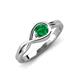 3 - Adah 0.40 ctw (5.00 mm) Round Emerald Twist Love Knot Solitaire Engagement Ring 