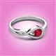 2 - Adah 0.55 ctw (5.00 mm) Round Ruby Twist Love Knot Solitaire Engagement Ring 