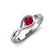 3 - Adah 0.55 ctw (5.00 mm) Round Ruby Twist Love Knot Solitaire Engagement Ring 
