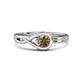 1 - Adah 0.48 ctw (5.00 mm) Round Smoky Quartz Twist Love Knot Solitaire Engagement Ring 
