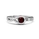 1 - Adah 0.63 ctw (5.00 mm) Round Red Garnet Twist Love Knot Solitaire Engagement Ring 