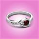2 - Adah 0.63 ctw (5.00 mm) Round Red Garnet Twist Love Knot Solitaire Engagement Ring 