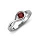 3 - Adah 0.63 ctw (5.00 mm) Round Red Garnet Twist Love Knot Solitaire Engagement Ring 