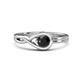 1 - Adah 0.50 ctw (5.00 mm) Round Black Diamond Twist Love Knot Solitaire Engagement Ring 