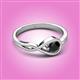 2 - Adah 0.50 ctw (5.00 mm) Round Black Diamond Twist Love Knot Solitaire Engagement Ring 