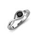 3 - Adah 0.50 ctw (5.00 mm) Round Black Diamond Twist Love Knot Solitaire Engagement Ring 