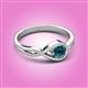 2 - Adah 0.50 ctw (5.00 mm) Round Blue Diamond Twist Love Knot Solitaire Engagement Ring 