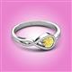 2 - Adah 0.53 ctw (5.00 mm) Round Yellow Sapphire Twist Love Knot Solitaire Engagement Ring 