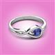 2 - Adah 0.40 ctw (5.00 mm) Round Iolite Twist Love Knot Solitaire Engagement Ring 