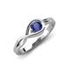 3 - Adah 0.40 ctw (5.00 mm) Round Iolite Twist Love Knot Solitaire Engagement Ring 