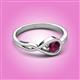 2 - Adah 0.50 ctw (5.00 mm) Round Rhodolite Garnet Twist Love Knot Solitaire Engagement Ring 