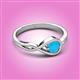 2 - Adah 0.36 ctw (5.00 mm) Round Turquoise Twist Love Knot Solitaire Engagement Ring 