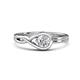 1 - Adah 0.53 ctw (5.00 mm) Round White Sapphire Twist Love Knot Solitaire Engagement Ring 