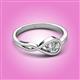 2 - Adah 0.53 ctw (5.00 mm) Round White Sapphire Twist Love Knot Solitaire Engagement Ring 