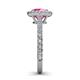 4 - Abeni 1.33 ctw (6.00 mm) Round Pink Sapphire and Diamond Halo Engagement Ring 
