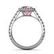 5 - Abeni 1.25 ctw (6.50 mm) Round Pink Tourmaline and Diamond Halo Engagement Ring   