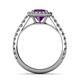 5 - Abeni 1.25 ctw (6.50 mm) Round Amethyst and Diamond Halo Engagement Ring   