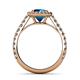 5 - Abeni 1.38 ctw (6.50 mm) Round Blue Diamond and Diamond Halo Engagement Ring   