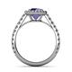 5 - Abeni 1.18 ctw (6.50 mm) Round Iolite and Diamond Halo Engagement Ring   
