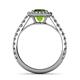 5 - Abeni 1.48 ctw (6.50 mm) Round Peridot and Diamond Halo Engagement Ring   