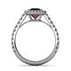 5 - Abeni 1.43 ctw (6.50 mm) Round Red Garnet and Diamond Halo Engagement Ring   