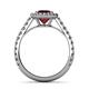 5 - Abeni 1.33 ctw (6.00 mm) Round Ruby and Diamond Halo Engagement Ring 