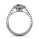 5 - Abeni 1.38 ctw (6.50 mm) Round Smoky Quartz and Diamond Halo Engagement Ring   
