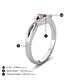 4 - Adah 0.40 ctw (5.00 mm) Round Pink Tourmaline Twist Love Knot Solitaire Engagement Ring 