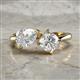 2 - Lysha 1.30 ctw GIA Certified Natural Diamond Pear Shape (7x5 mm) & Lab Grown Diamond Cushion Shape (5.00 mm) Toi Et Moi Engagement Ring 