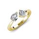 4 - Lysha 1.30 ctw GIA Certified Natural Diamond Pear Shape (7x5 mm) & Natural Diamond Cushion Shape (5.00 mm) Toi Et Moi Engagement Ring 