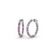 1 - Amia Pink Sapphire and Diamond Hoop Earrings 