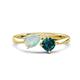 1 - Lysha 1.10 ctw Opal Pear Shape (7x5 mm) & London Blue Topaz Cushion Shape (5.00 mm) Toi Et Moi Engagement Ring 