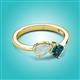 2 - Lysha 1.10 ctw Opal Pear Shape (7x5 mm) & London Blue Topaz Cushion Shape (5.00 mm) Toi Et Moi Engagement Ring 