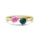 1 - Lysha 1.65 ctw Pink Sapphire Pear Shape (7x5 mm) & London Blue Topaz Cushion Shape (5.00 mm) Toi Et Moi Engagement Ring 