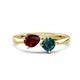 1 - Lysha 1.65 ctw Red Garnet Pear Shape (7x5 mm) & London Blue Topaz Cushion Shape (5.00 mm) Toi Et Moi Engagement Ring 