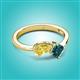 2 - Lysha 1.65 ctw Yellow Sapphire Pear Shape (7x5 mm) & London Blue Topaz Cushion Shape (5.00 mm) Toi Et Moi Engagement Ring 