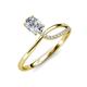 3 - Naysa Bold 0.92 ctw GIA Certified Natural Diamond Oval Shape (7x5 mm) & Side Natural Diamond Round (1.30 mm) Promise Ring 