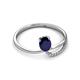 2 - Naysa Bold 1.02 ctw Blue Sapphire Oval Shape (7x5 mm) & Side Natural Diamond Round (1.30 mm) Promise Ring 